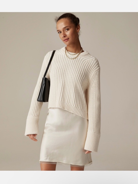 J. Crew Sweaters - J. Crew Heritage Cotton Fisherman Crewneck Sweater Antique White CG684